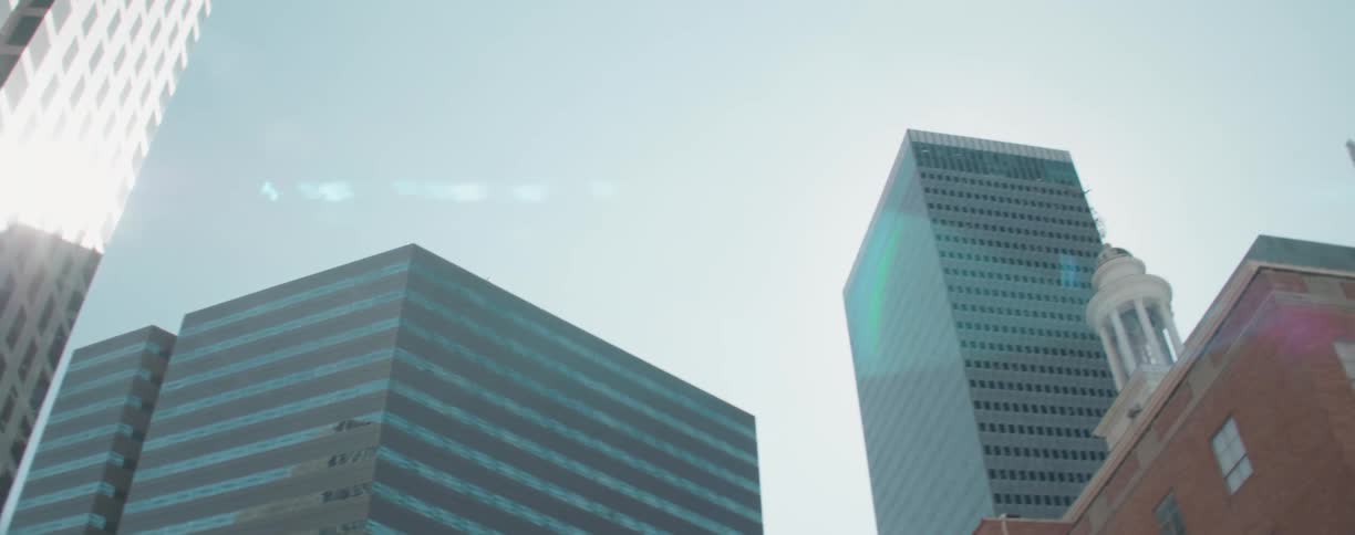 A city of tall buildings is displayed