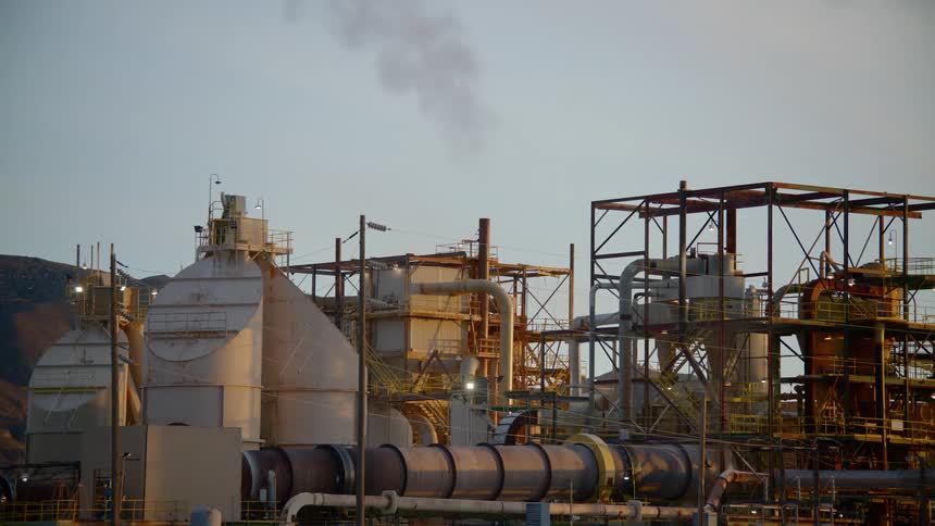 Close up view of a refinery