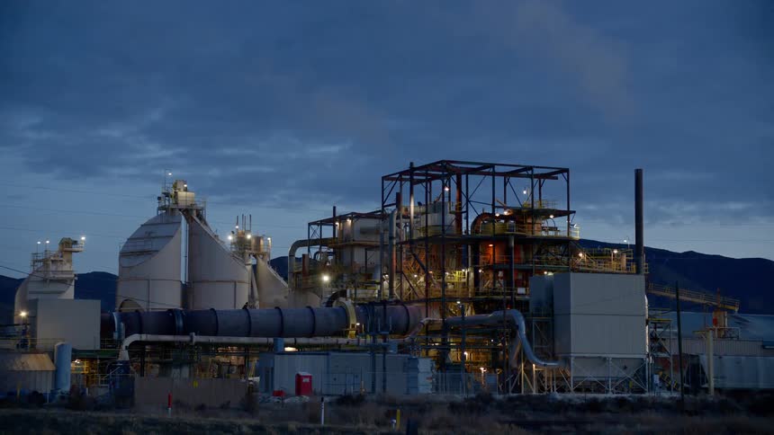 A refinery in a rural area