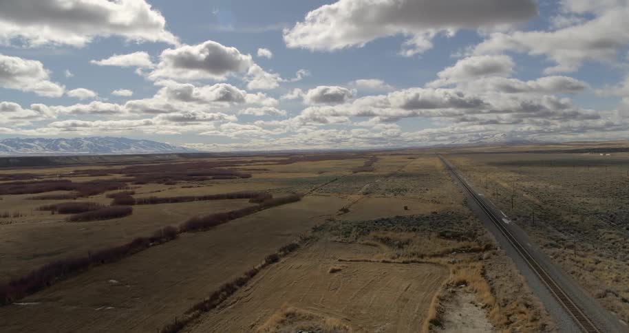 An aerial view of a rural area is displayed