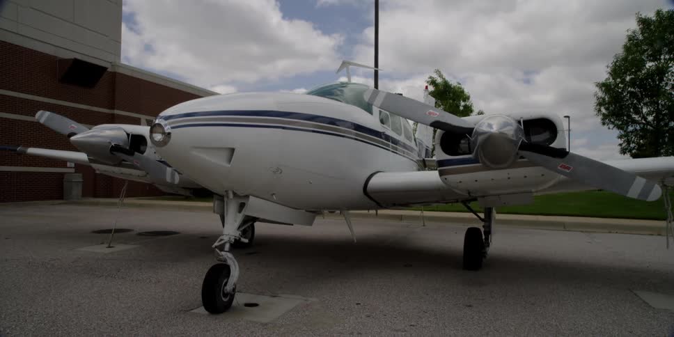 A plane is parked on the runway