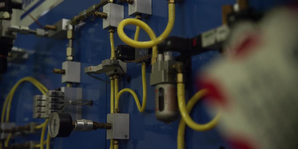 Wires and fuses are attached to the board