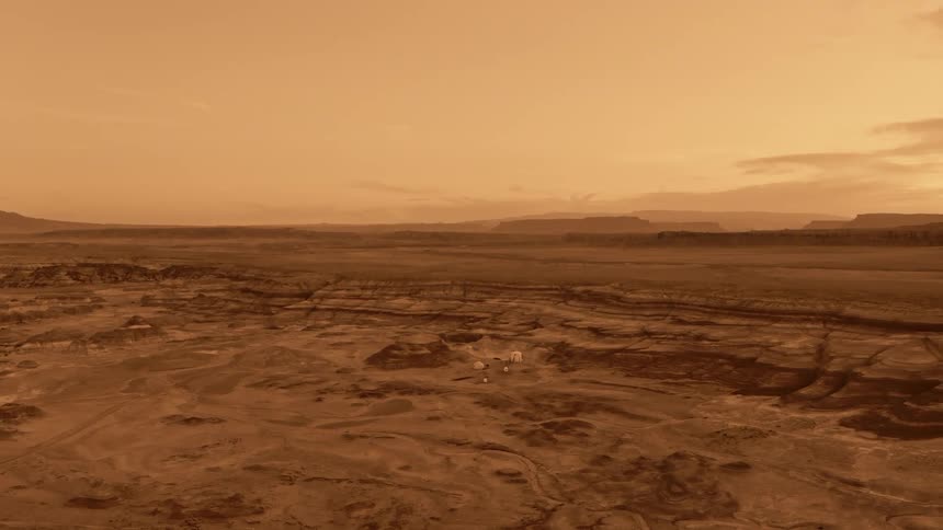 flying away from Mars basecamp