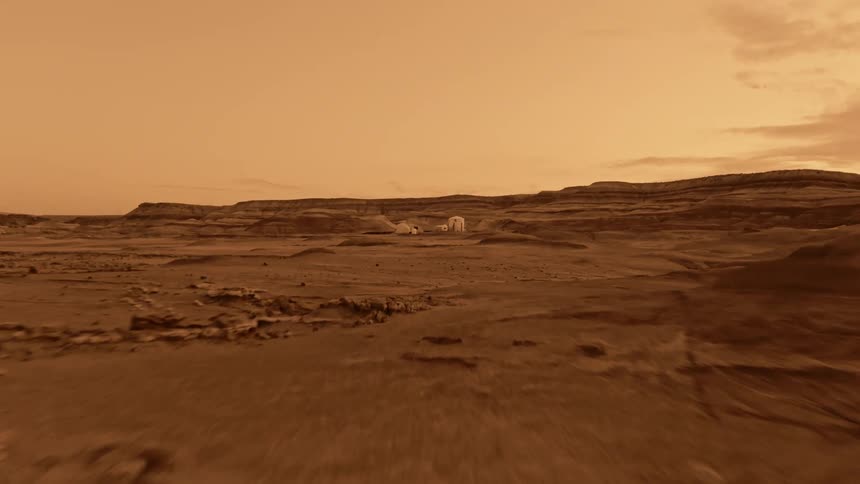 low flyby towards Mars base