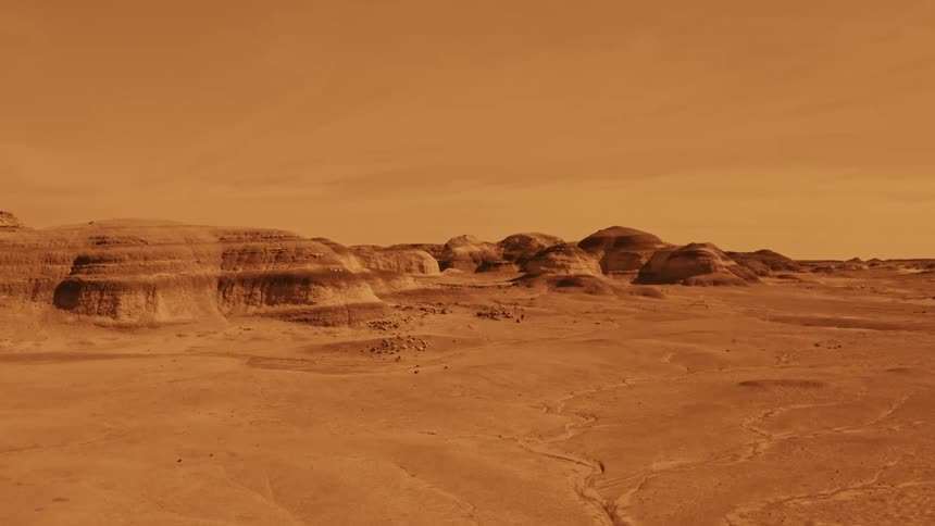 smooth rock formations in Mars