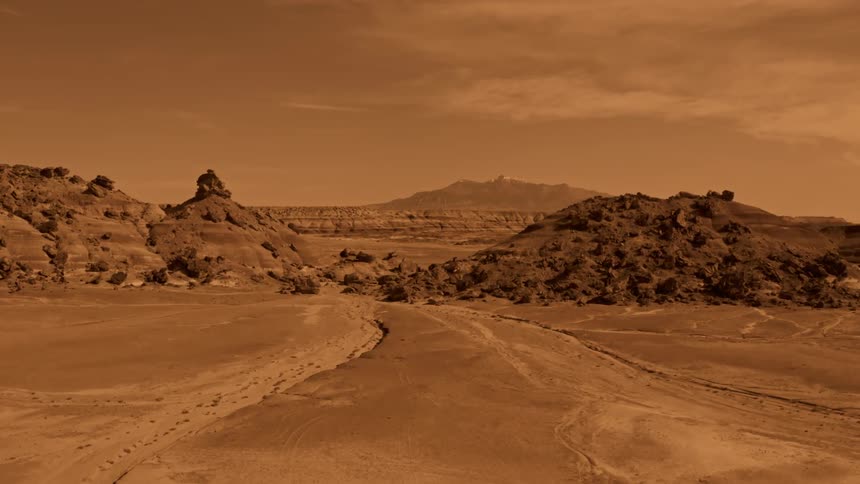 Rock formations on the surface of Mars