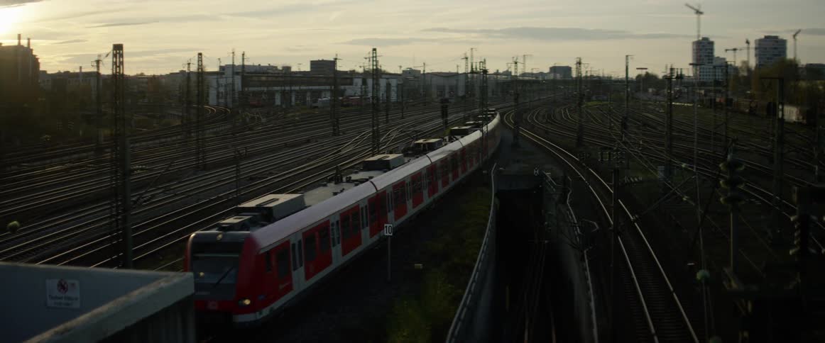 A train travelling down the tracks