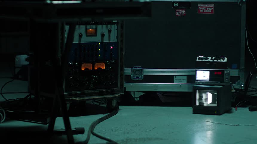 The small screen is flickering near the machine