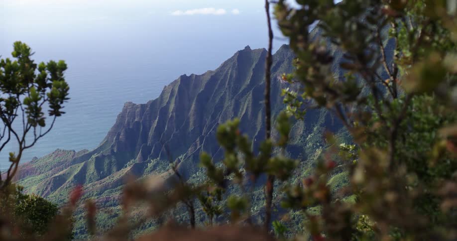 Mountain ridge near the ocean in a tropical area