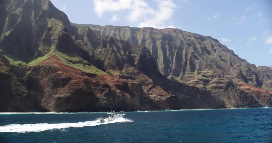 People are driving a boat in the ocean