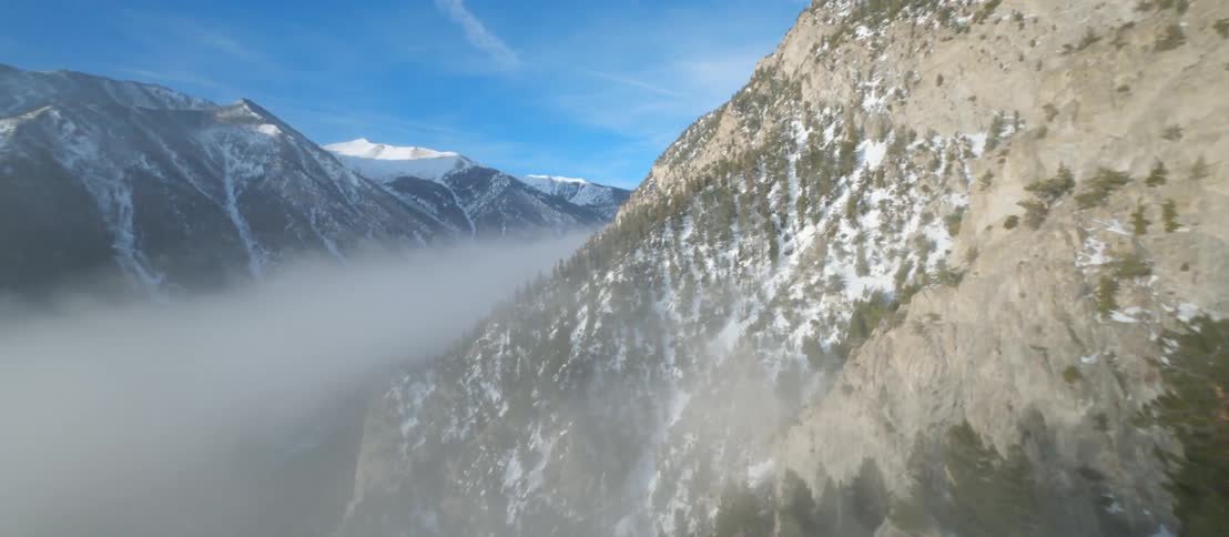 Aerial view of a mountain range
