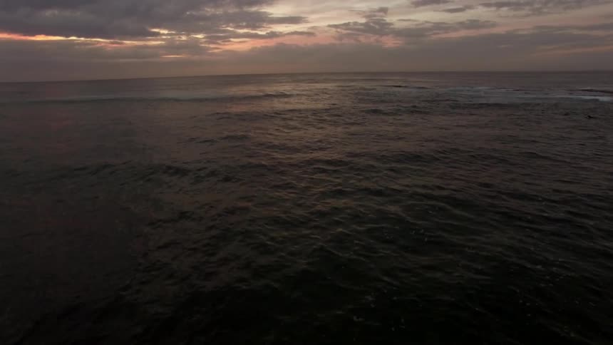 View of a large body of water at sunset