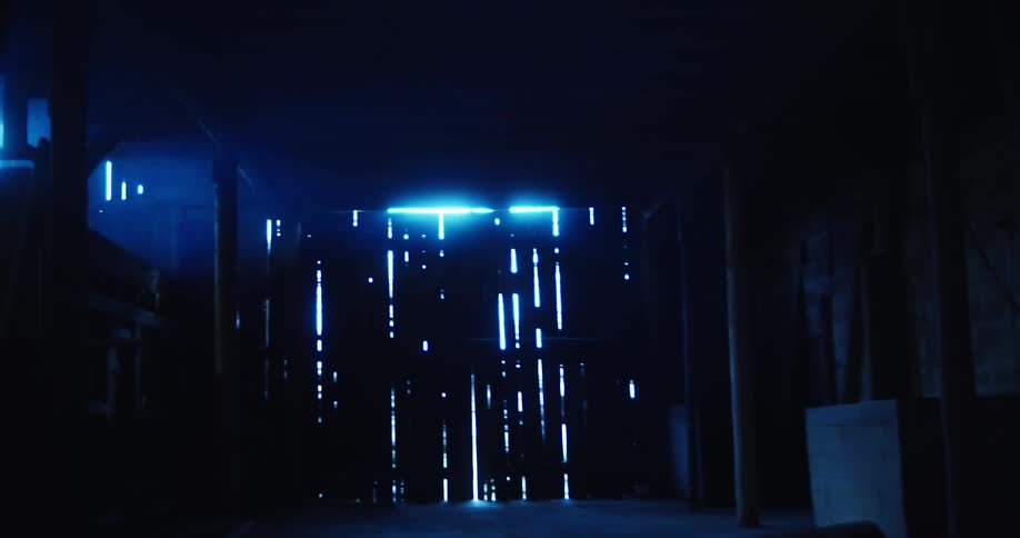 The light shines in slightly through the barn door