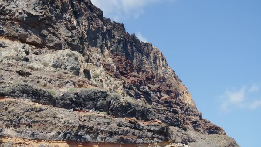 A mountain is displayed during midday