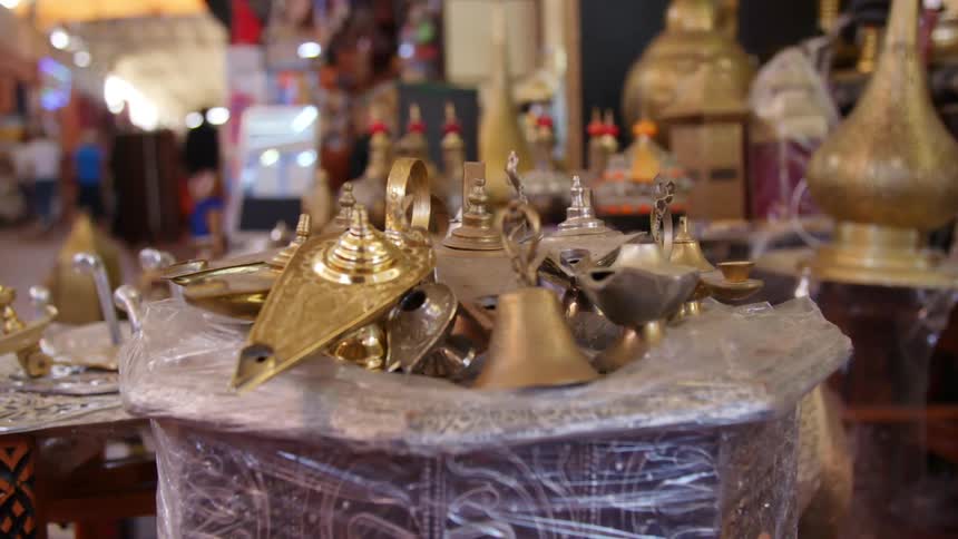 Merchandise on display as customers browse