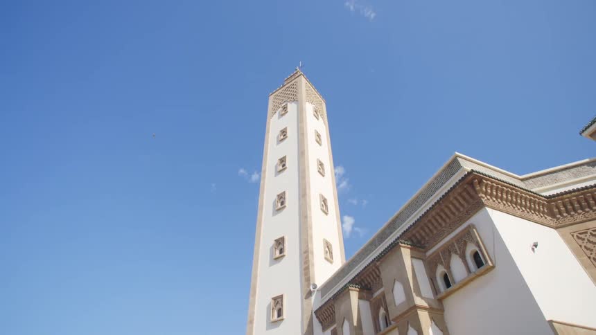 A steeple on a church