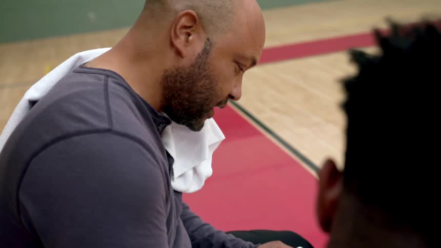 Coach sits down with player to check gameplay details