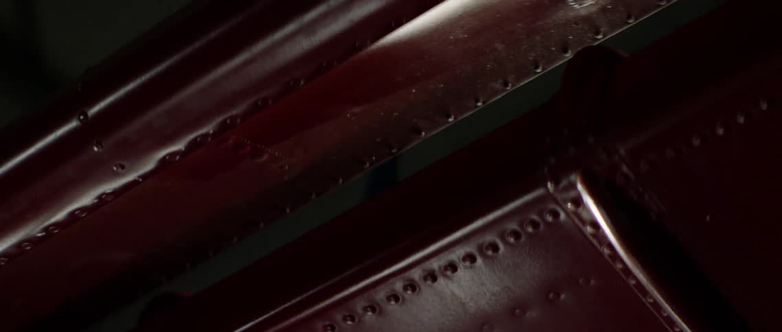 Red metal of vintage aircraft