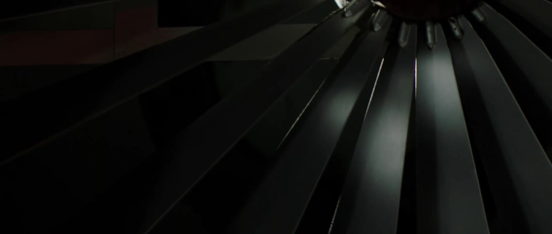 The large engine has blades all around it