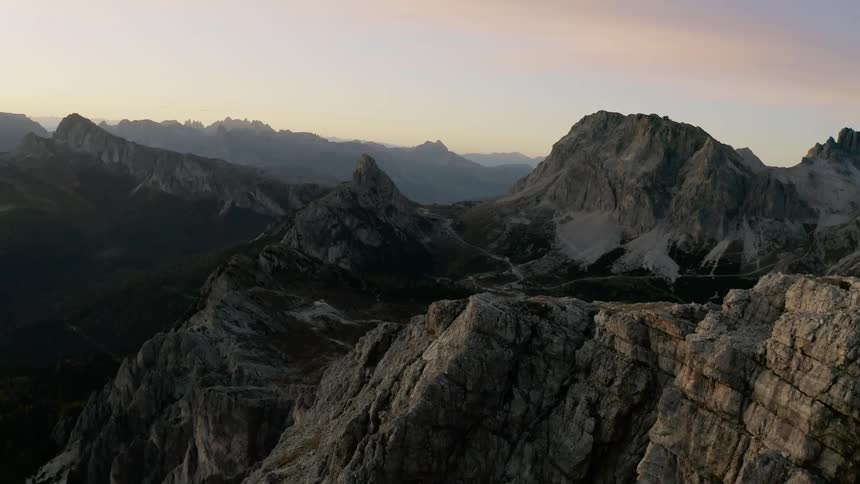 A mountain is displayed as the sun is setting