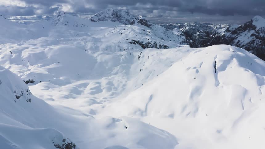 Aerial view of a mountain range