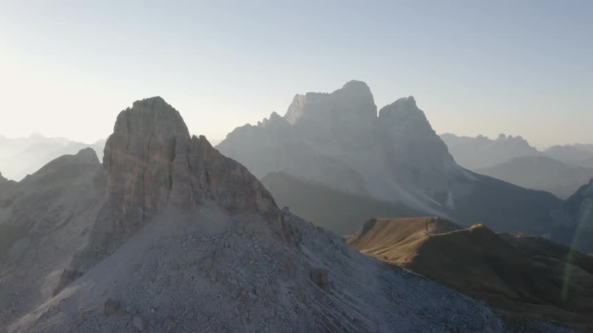 Aerial view of a mountain range