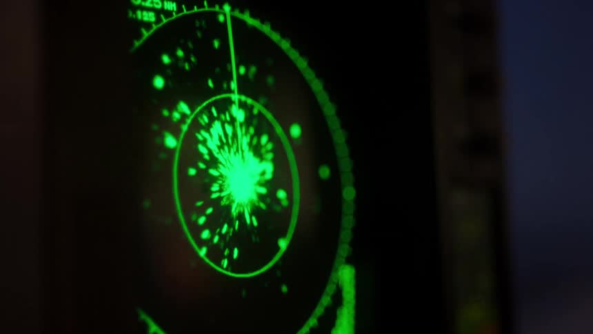 A radar tracks various objects