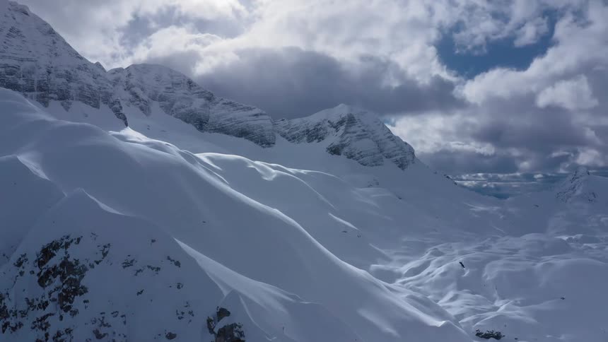 Landscape view of snow covered mountains
