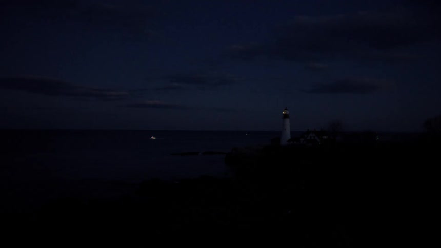 A lighthouse in the dark