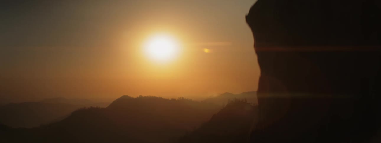 The sun over the landscape