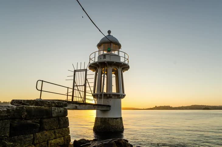 Timelapse of harbour lighthouse at Sunrise