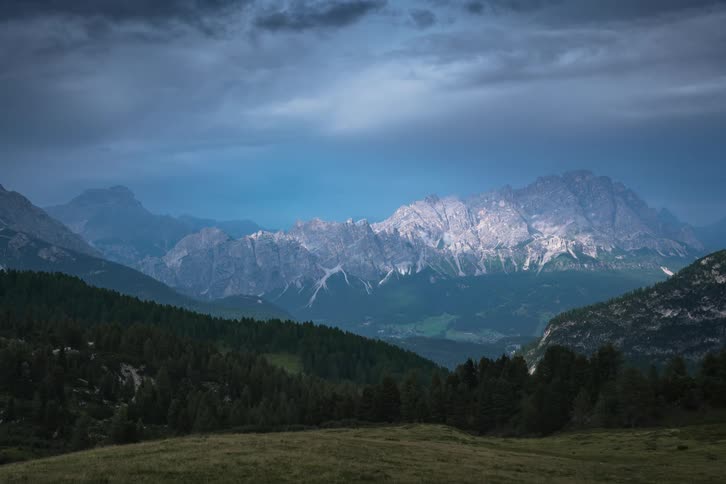 Time lapse of clouds moving over the mountains