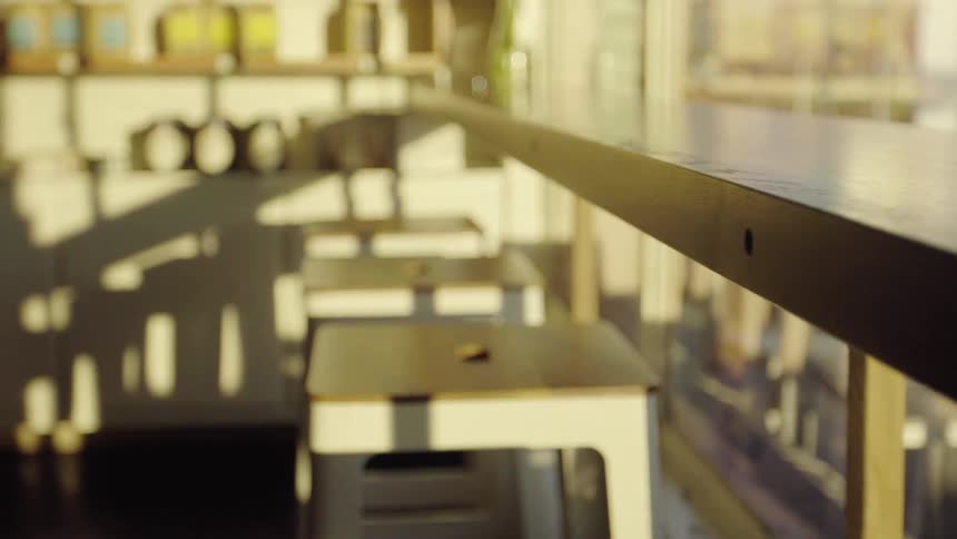 The restaurant is empty during the day