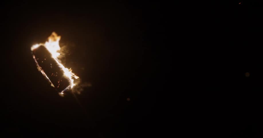 A flaming torch bounces through the air