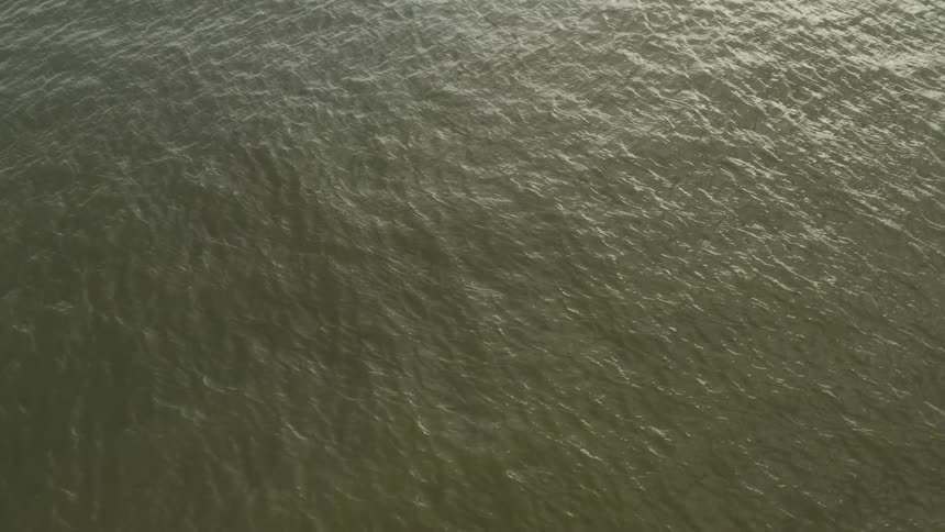 Ripples and waves flow across a body of water