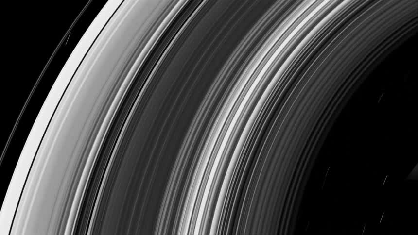 The rings of the planet saturn move through space