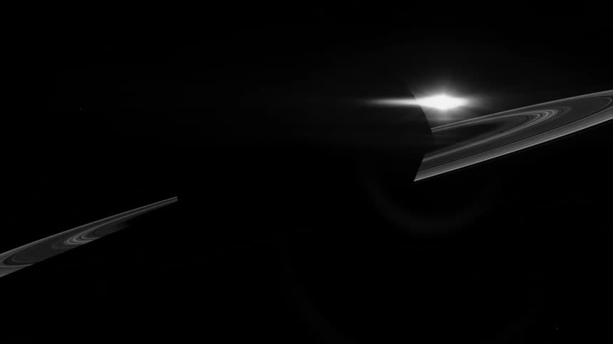 A flare behind a planet in the sky