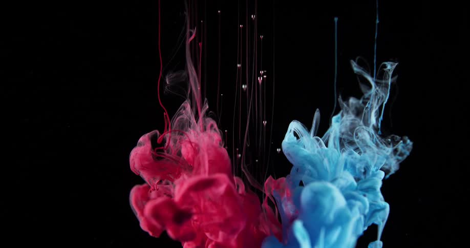 Liquid paint sinking in water