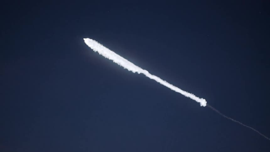 A rocket launching in to space