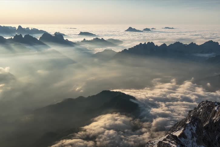 Mountains with clouds with the sky in the background