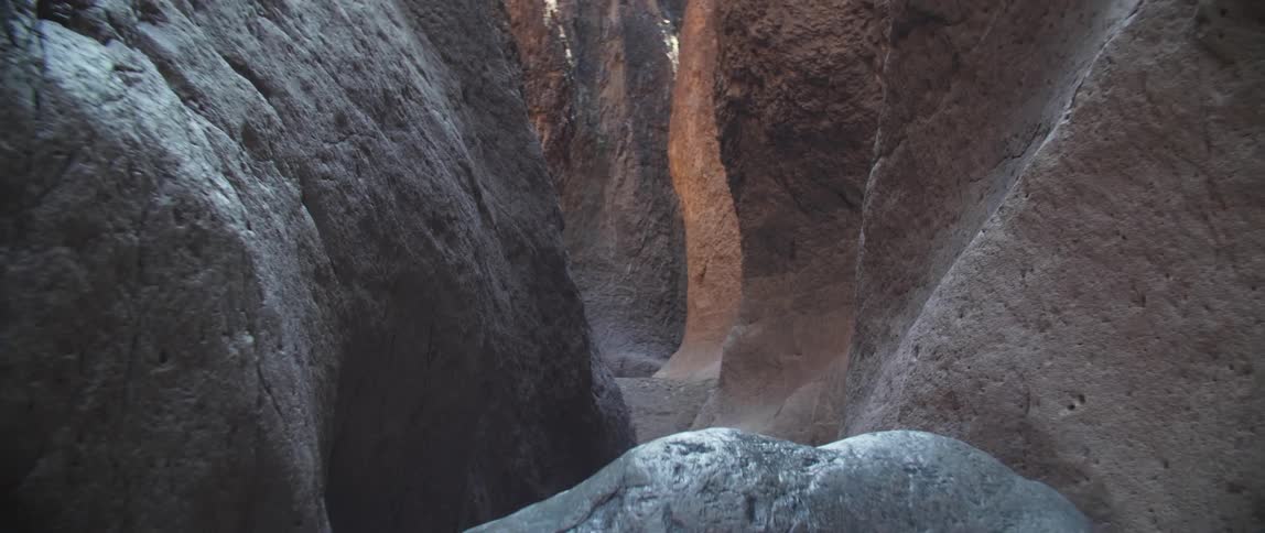 The rocks are smooth in the canyon