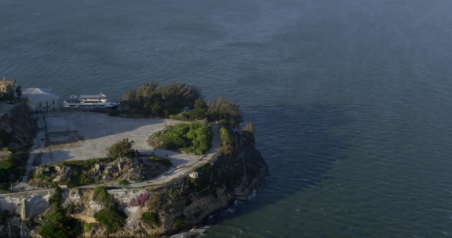 Aerial view of alcatraz island in san francisco bay
