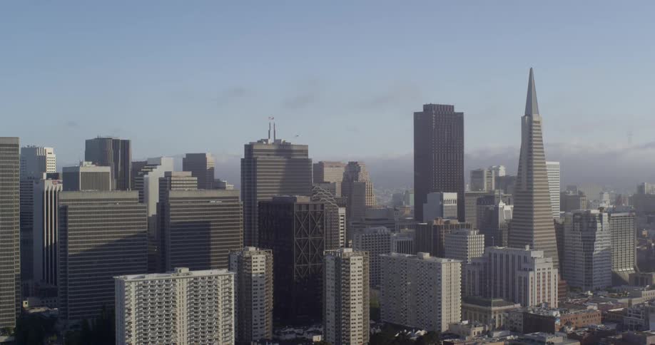 The skyscrapers of a metropolis on a sunny day