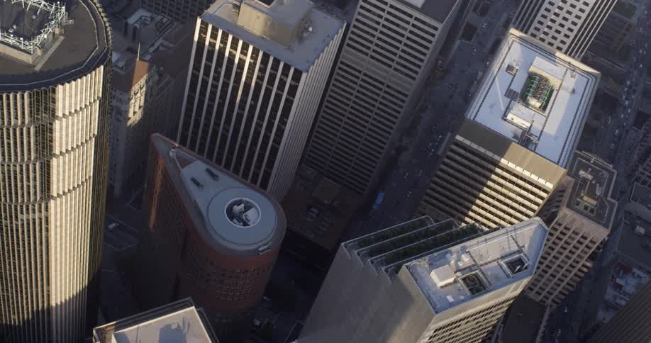 The city is lined with skyscrapers