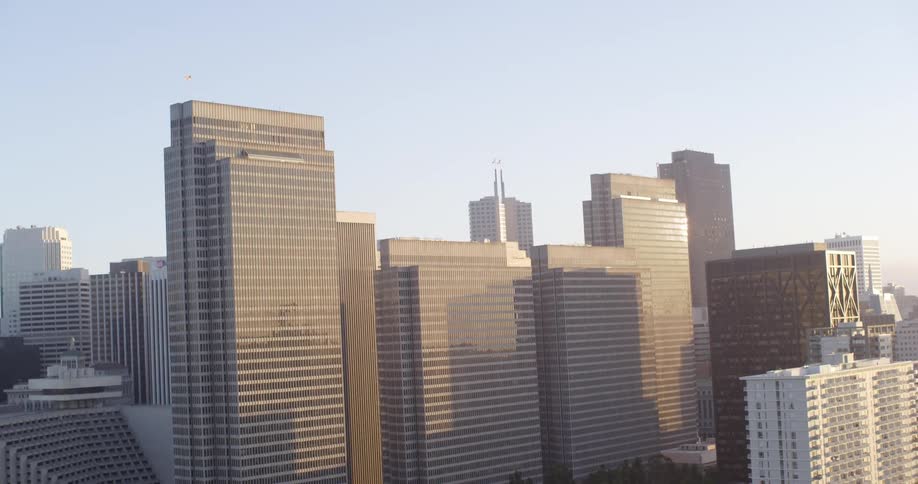 The skyscrapers of a city during the day