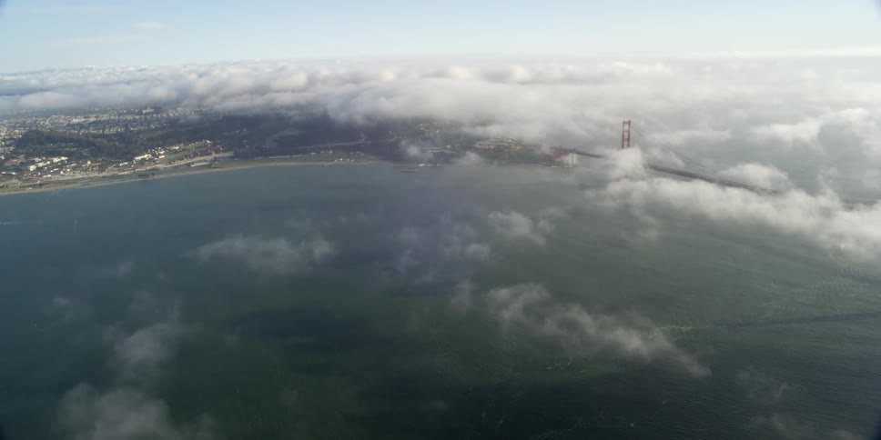 Aerial view of clouds over the shoreline