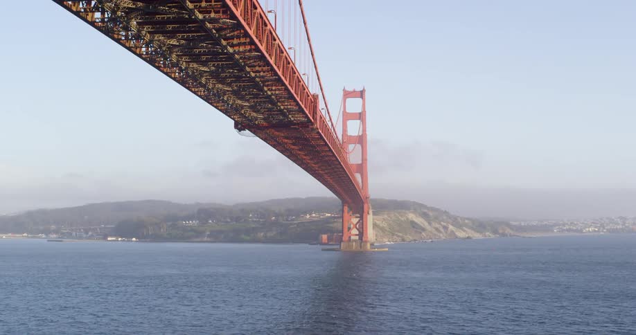 The golden gate bridge stretches across san francisco bay