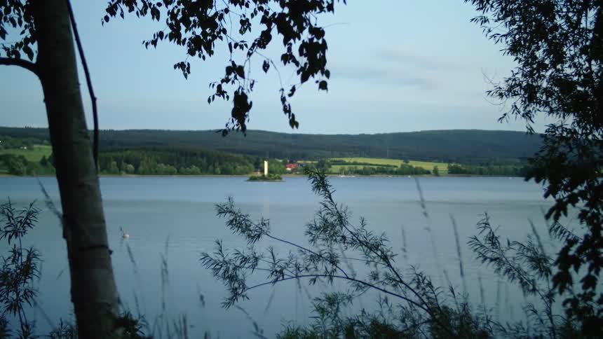 Calm waters of a lake in the morning