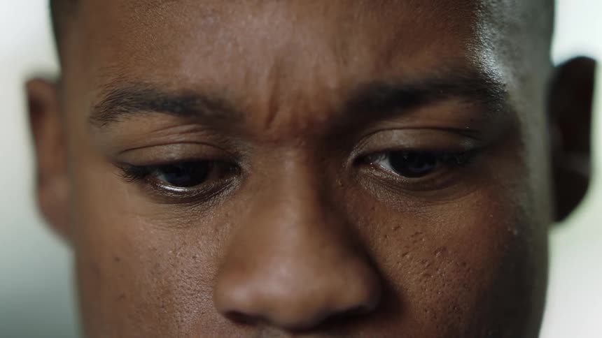 Close up of a young mans face