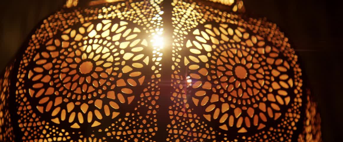 The lamp twists in the room